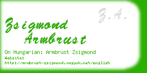 zsigmond armbrust business card